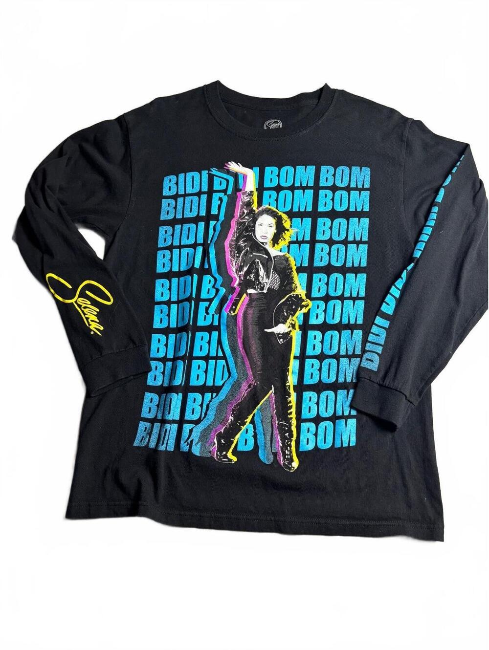 Selena Bidi Bidi Bom Bom Black Long Sleeve Graphic T-Shirt,